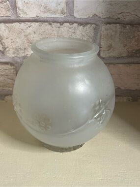 Frosted White Floral Globe Lantern Shade - Home Accent